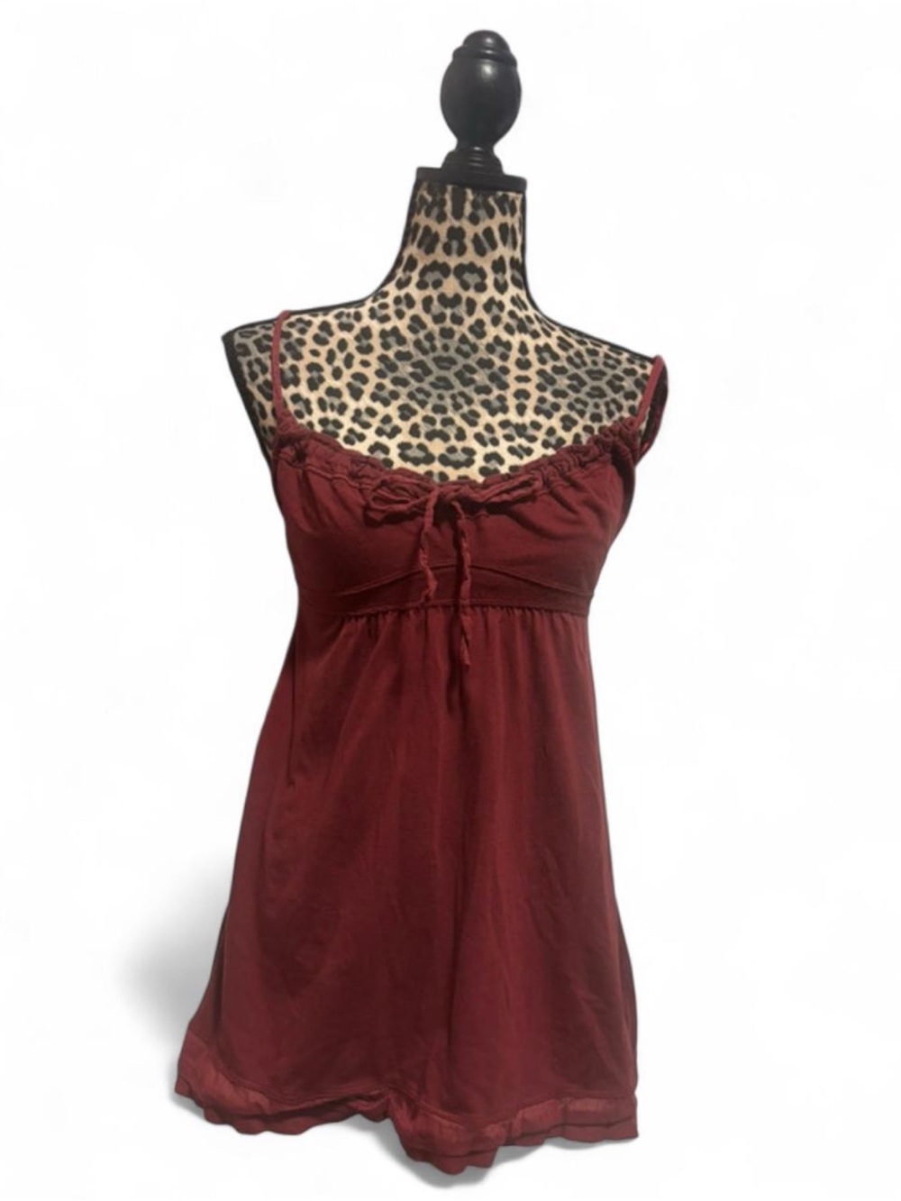 Hollister Burgundy Spaghetti Strap Babydoll Tank